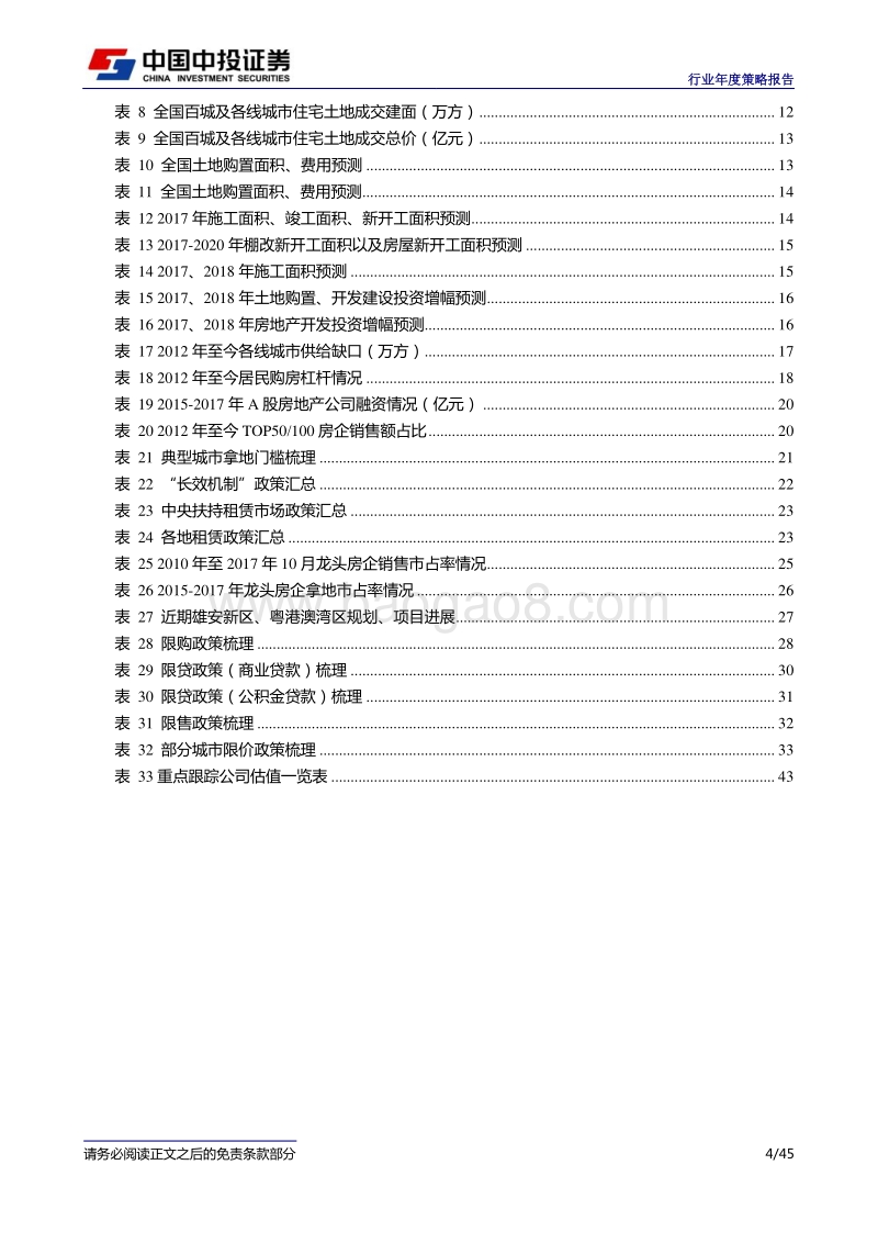 房地产行业2018年投资策略：赢者通吃，选择平台型龙头核心资产标的.pdf_第4页