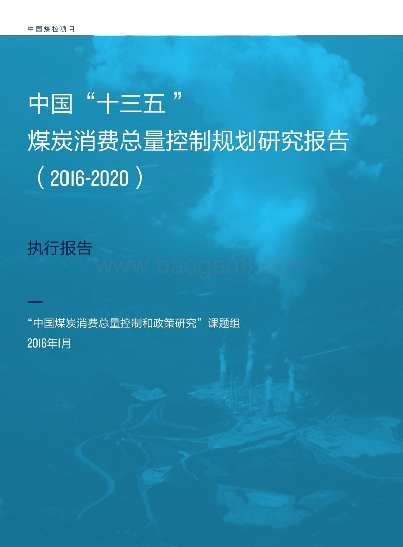 中国“十三五 ”煤炭消费总量控制规划研究报告.pdf_第1页