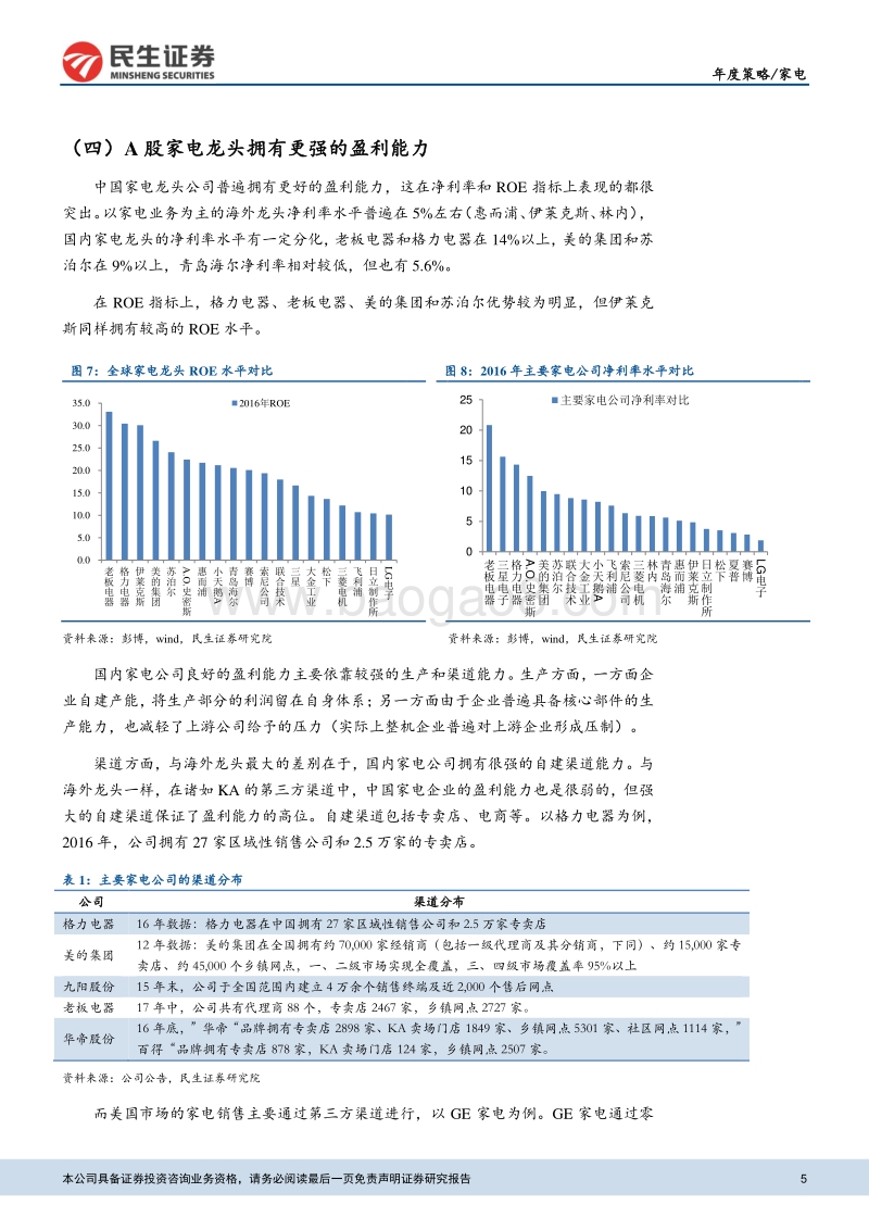 家电2018年度投资策略：盈利能力望改善，估值依旧处低位.pdf_第5页