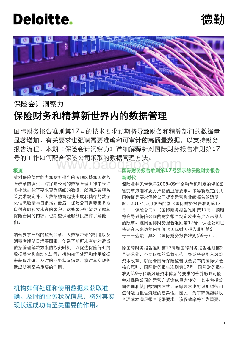 2018保险会计 洞察力：保险财务和精算新世界内的数据管理.pdf_第1页