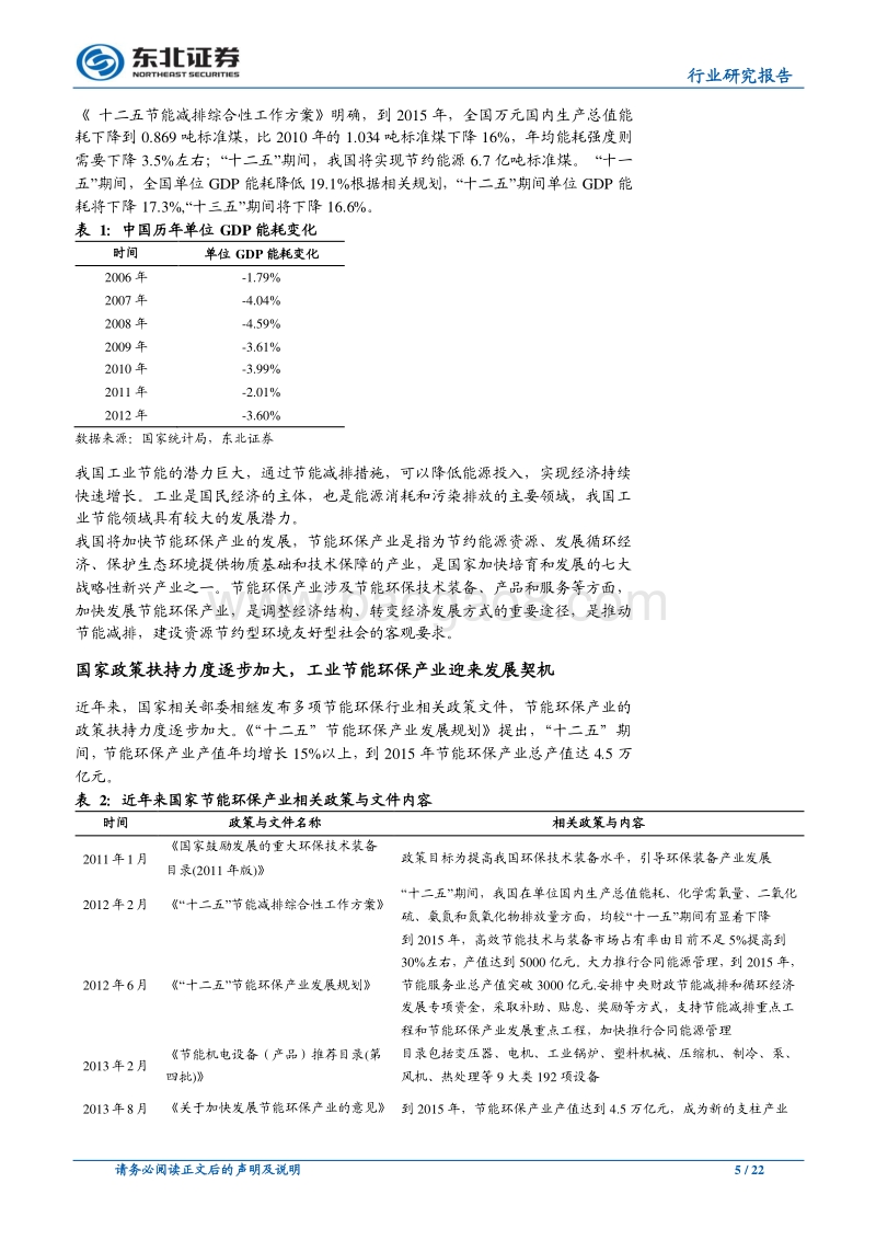 工业节能装备行业深度研究报告：工业节能是大势所趋，装备制造业大有可为.pdf_第5页