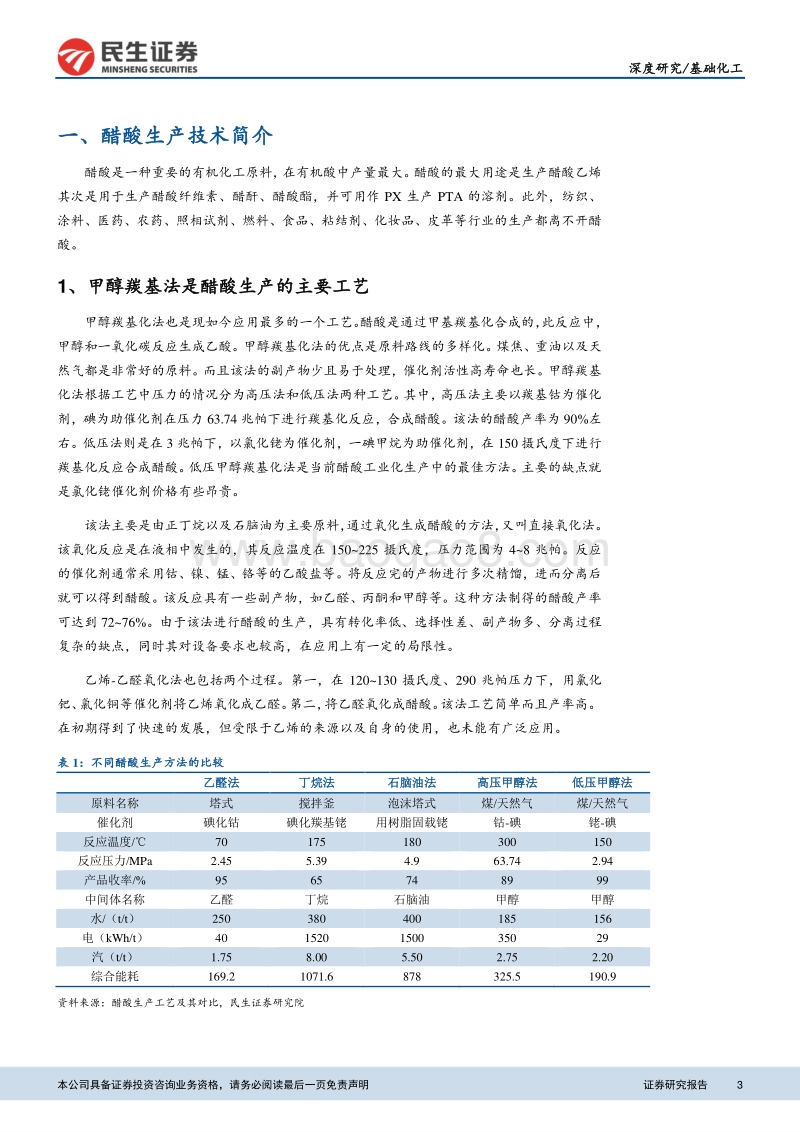 醋酸行业深度报告：供需格局持续改善，行业进入景气周期.pdf_第3页