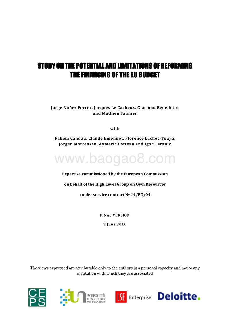 欧盟预算改革的潜力与局限性研究（英文版）.pdf_第1页