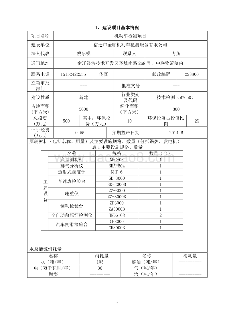 XX机动车检测公司环境影响评价报告表.pdf_第2页