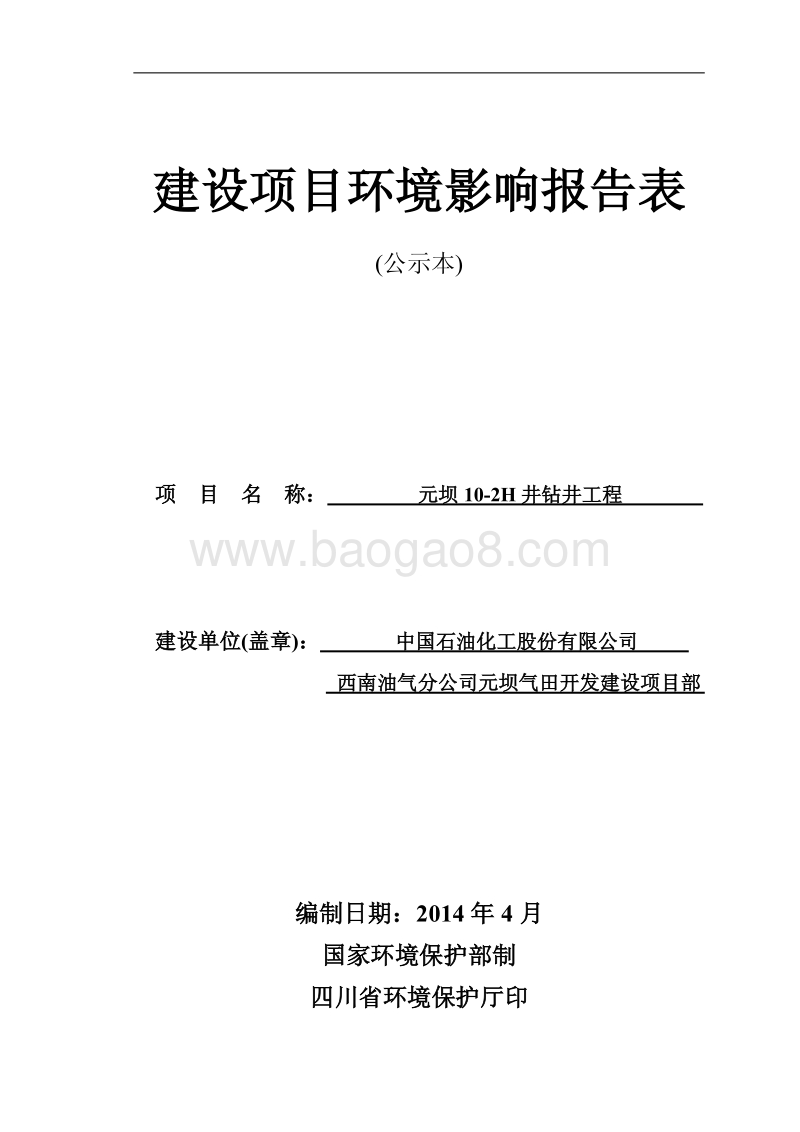 XX钻井工程环境影响评价报告书.pdf_第1页