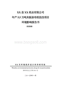XX厂灰板涂布纸项目环境影响评价报告书.doc