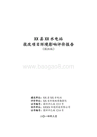 XX水电站技改项目环境影响评价报告书.doc