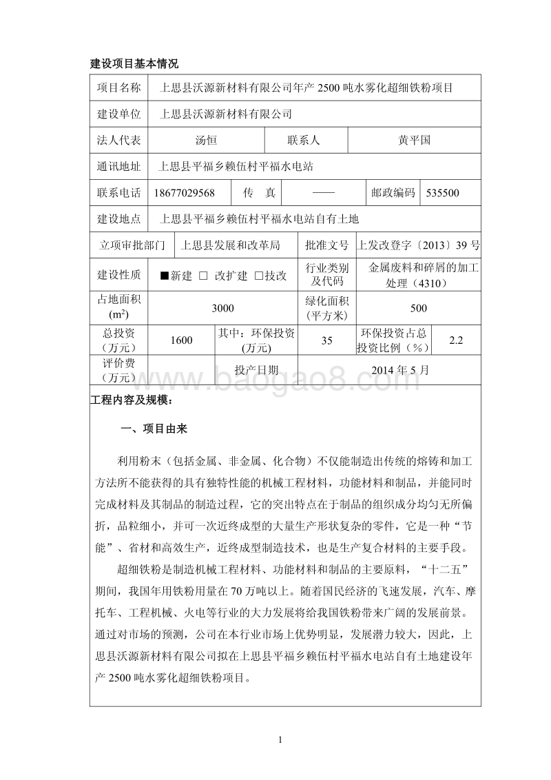 XX新材料有限公司环境影响评价报告书.pdf_第2页