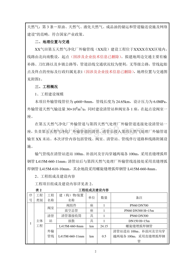 XX天然气净化厂环境影响评价报告表.doc_第4页