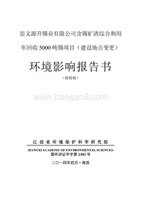 XX公司锡矿渣综合利用环境影响评价报告书.pdf