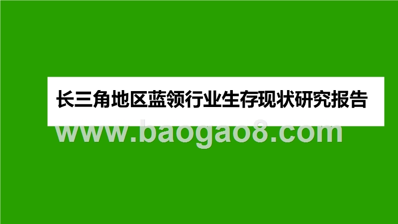 长三角地区蓝领行业生存现状研究报告.pptx_第1页