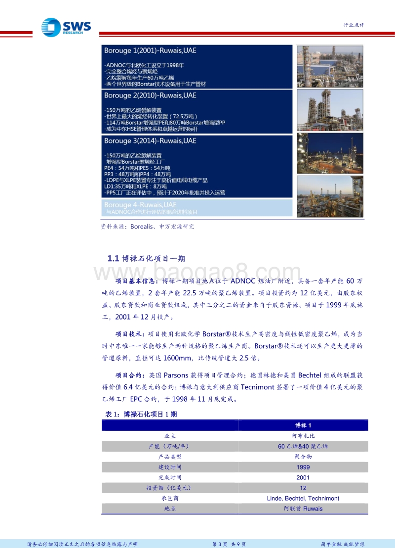 全球大型石化项目介绍系列之四：博禄（Borouge） 全球最大的一体化聚烯烃生产联合体.pdf_第3页