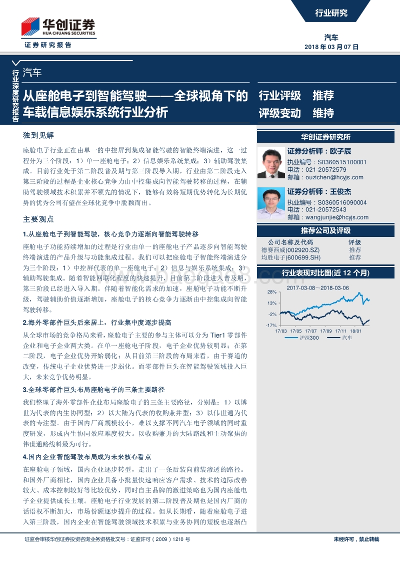 全球视角下的车载信息娱乐系统行业分析：从座舱电子到智能驾驶.pdf_第1页