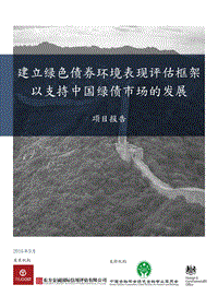 建立绿色债券环境表现评估框架以支持中国绿债市场的发展项目报告.PDF