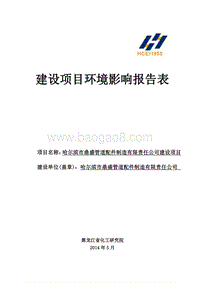 XX市鼎盛管道配件制造有限责任公司建设项目环境影响评价报告表全本.doc