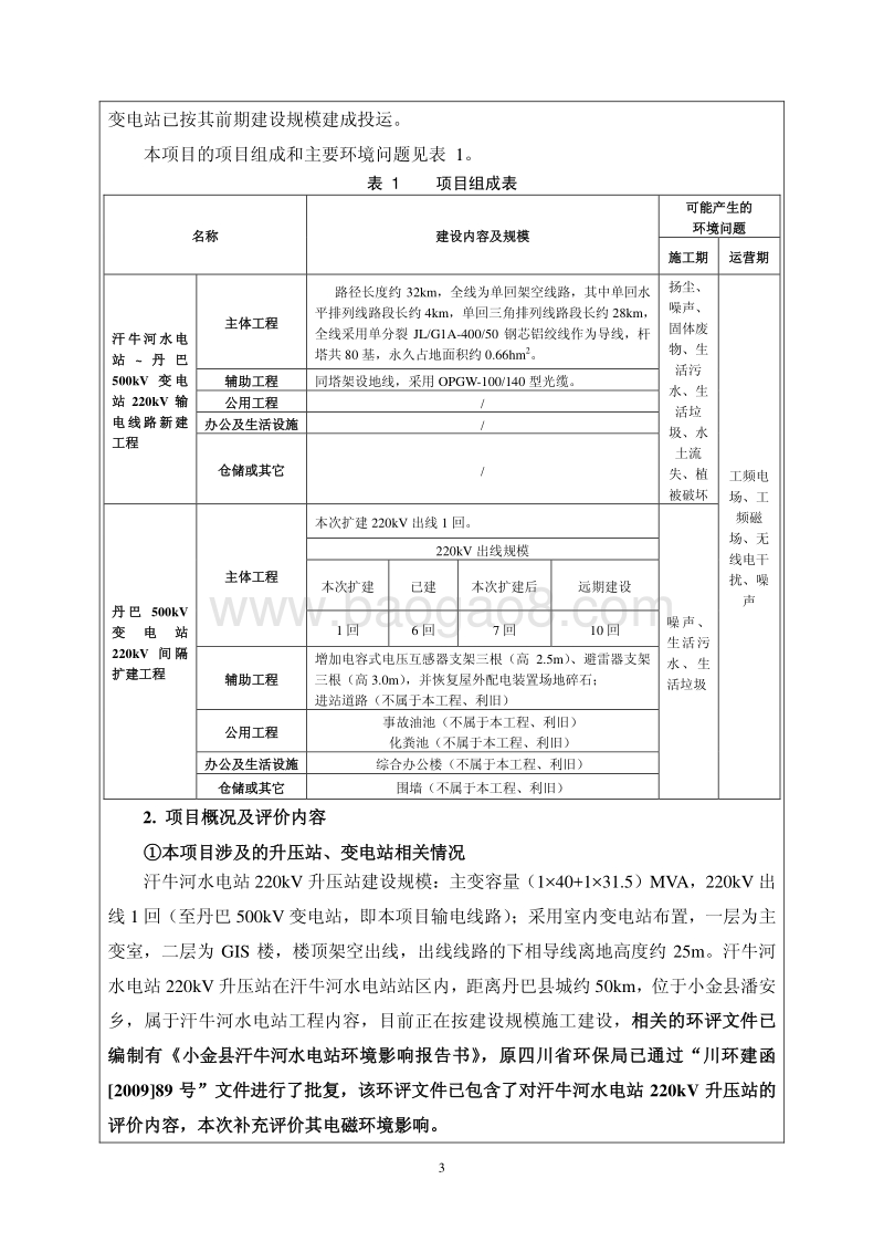 XX水电开发有限公司阿坝州小金县汗牛河电站220KV送出工程环境影响评价报告书全本.pdf_第3页