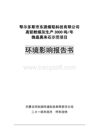 XX市东源煤铝科技有限公司高铝粉煤灰生产3000吨年微晶莫来石示范项目环境影响评价报告书全本.pdf