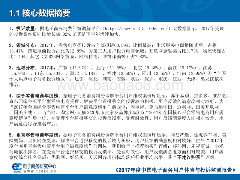 2017-2018年中国电子商务用户体验与投诉监测报告.pdf_第4页