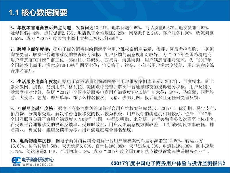 2017-2018年中国电子商务用户体验与投诉监测报告.pdf_第5页