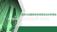 煤炭行业国有资本投资试点分析报告.pptx