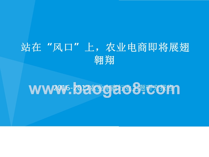 2016-2017农业电商行业主题研究报告.pptx_第1页