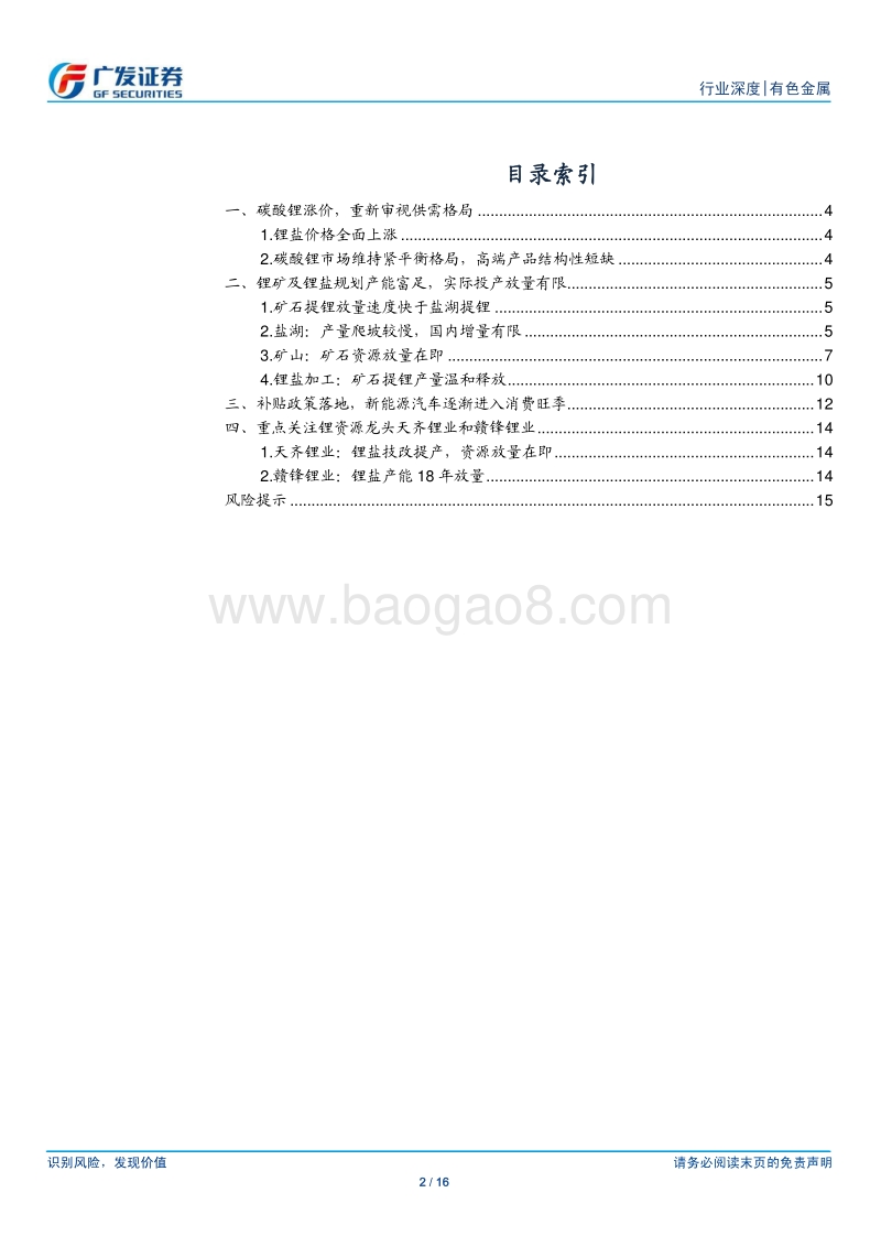 有色金属行业深度：碳酸锂涨价，重新审视供需格局.pdf_第2页