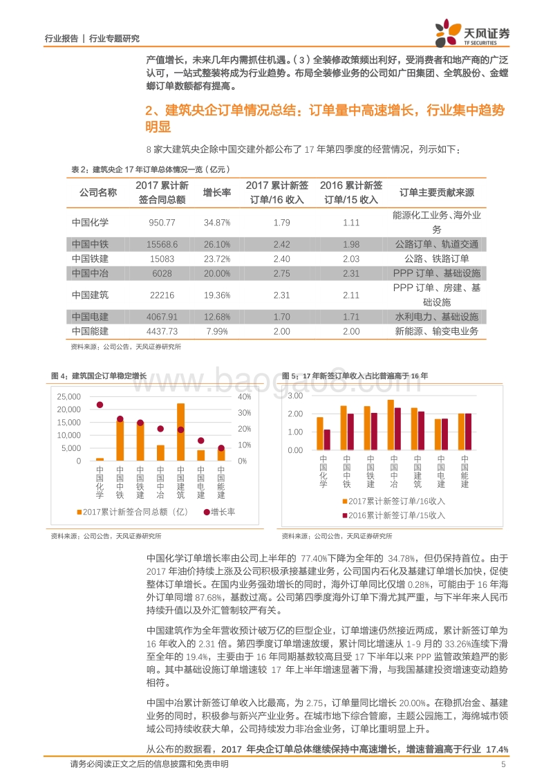 建筑装饰行业专题研究：17全年订单汇总分析：行业集中趋势持续，大项目、联合体增加较多.pdf_第5页