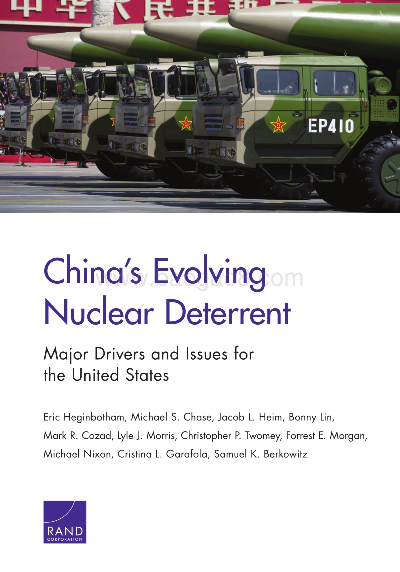 中国发展核威慑力量：美国的主要驱动力和问题（英文版）.pdf_第1页