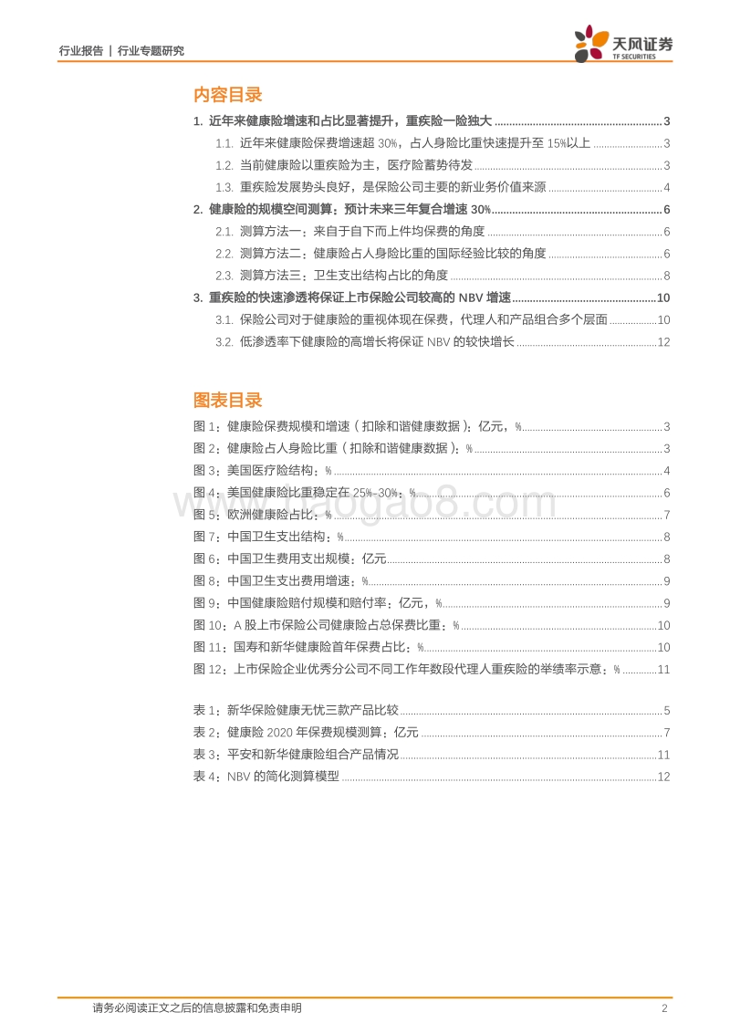 保险行业专题研究：未来三年健康险增速多少？来自于件均保费，险种占比和卫生费用支出结构的三角度测算.pdf_第2页