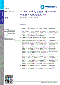 石油化工行业深度报：乙烯行业演变与展望，炼化一体化和原料多元化是发展方向.pdf