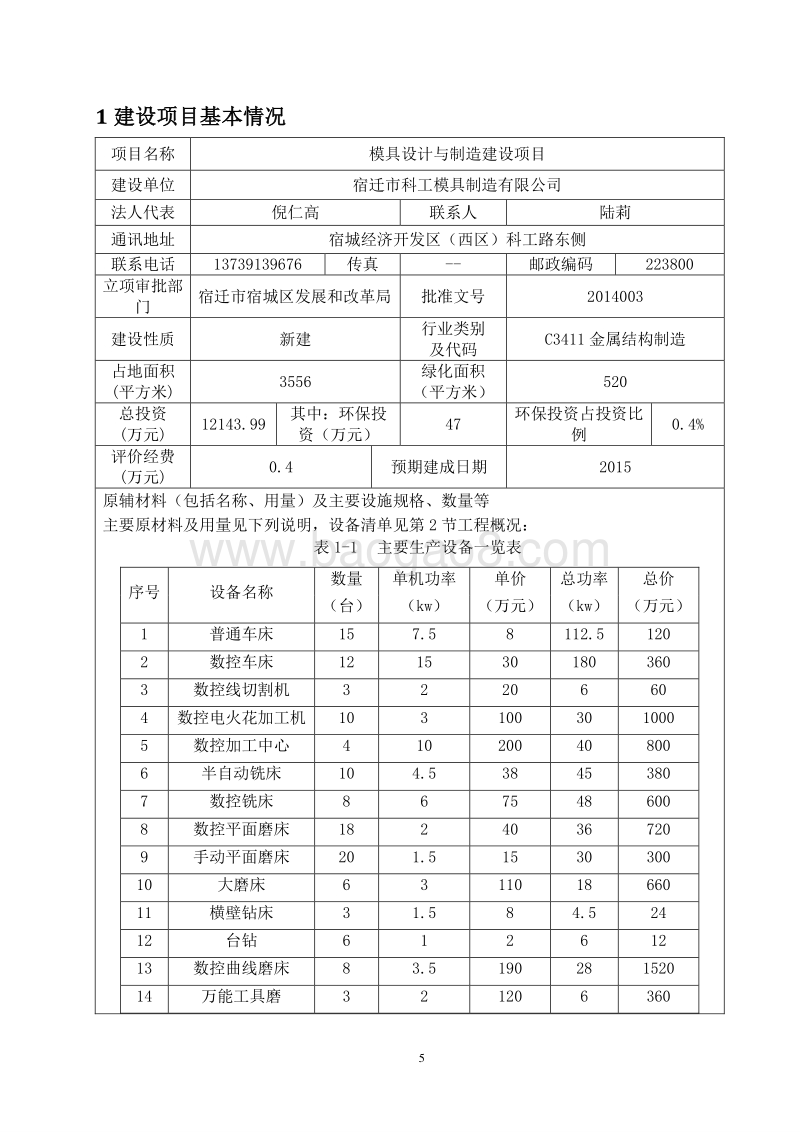 XX模具设计与制造建设项目环境影响评价报告表全本公示.pdf_第5页