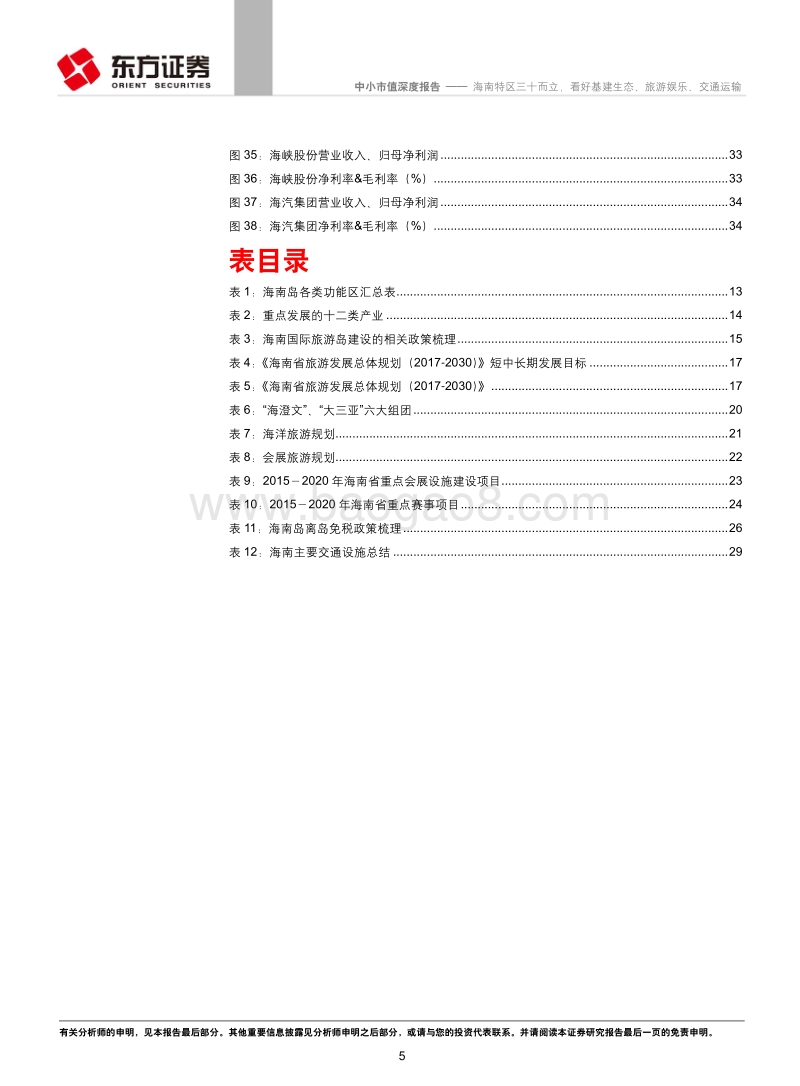 海南特区三十而立，看好基建生态、旅游娱乐、交通运输.pdf_第5页