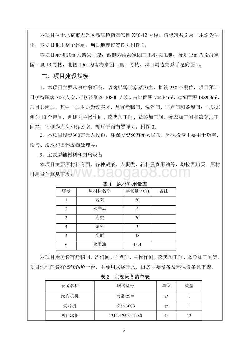 XX坊烤鸭集团有限公司便宜坊瀛海店环境影响报告表全本公示.pdf_第4页