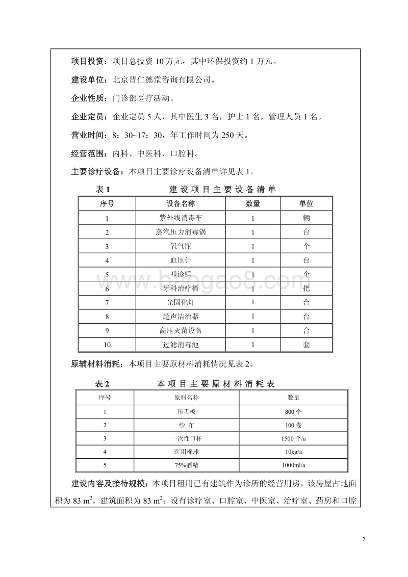 XX晋仁德堂咨询有限公司诊所环境影响报告表全本公示.pdf_第5页