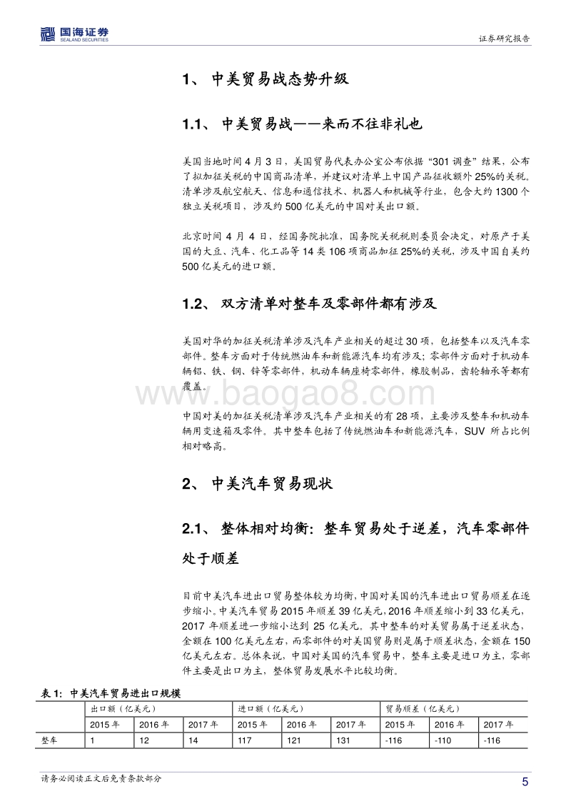 汽车行业专题分析：中美贸易战对汽车行业的影响.pdf_第5页