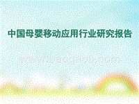 中国母婴移动应用行业研究报告.pptx