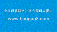 中国母婴网络社区专题研究报告.pptx