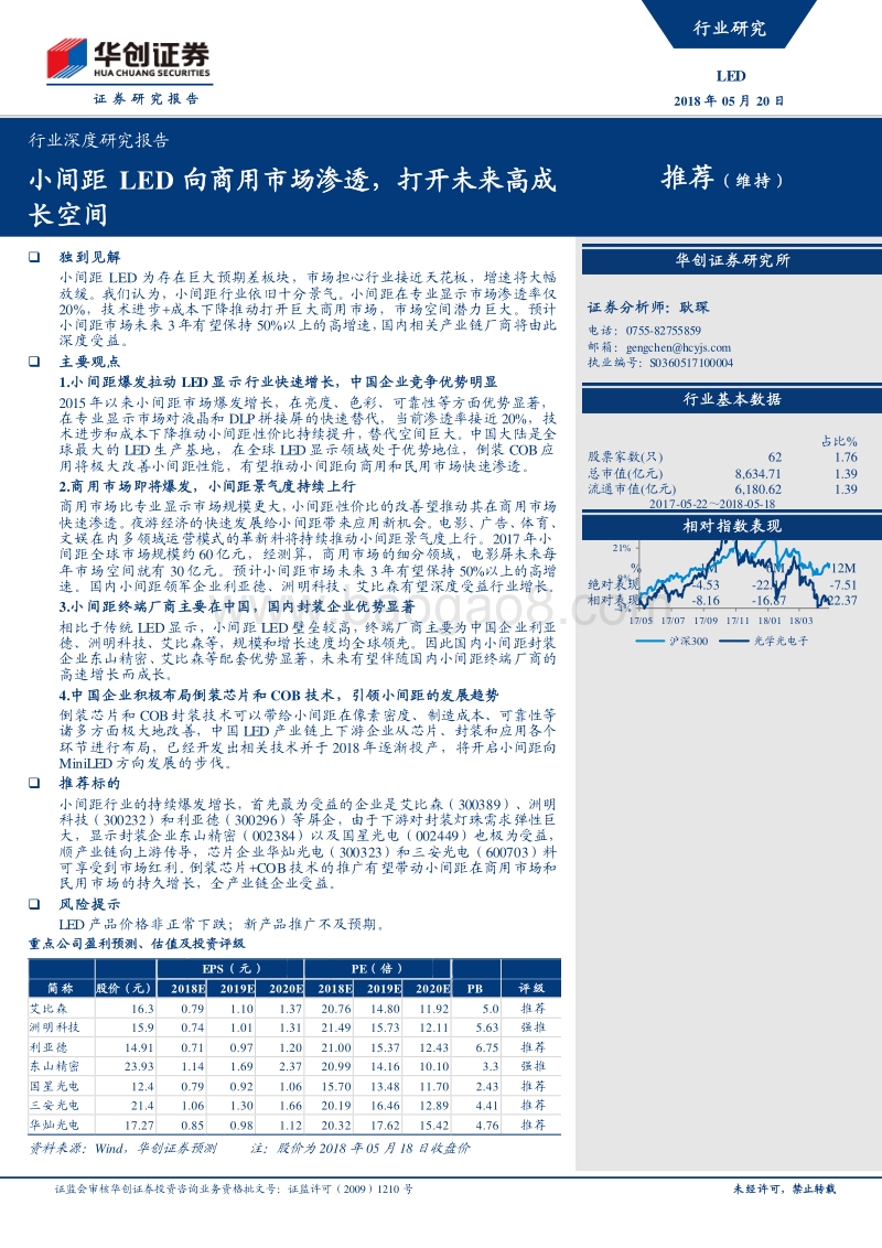 LED行业深度研究报告：小间距LED向商用市场渗透，打开未来高成长空间.pdf_第1页