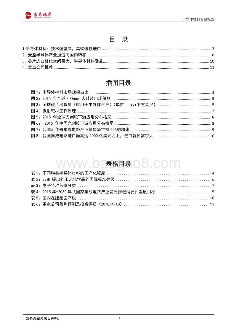 半导体材料专题报告：受益下游产能大幅扩张，进口替代空间巨大.pdf_第2页