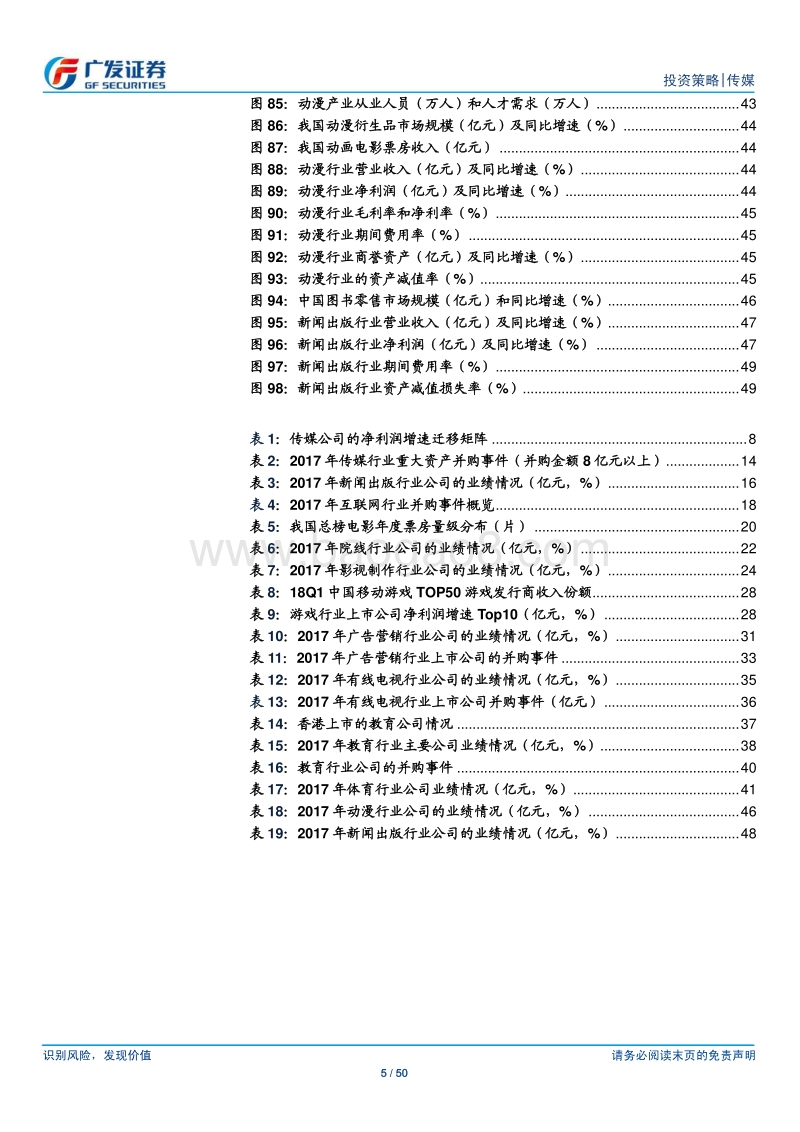 2017年传媒行业年报总结：行业分化显著，商誉减值压力较大.pdf_第5页
