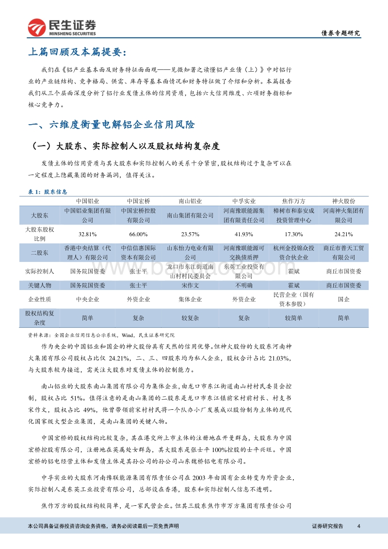见微知著之读懂铝产业债（中）：三层面六维度透视电解铝企业信用资质.pdf_第4页