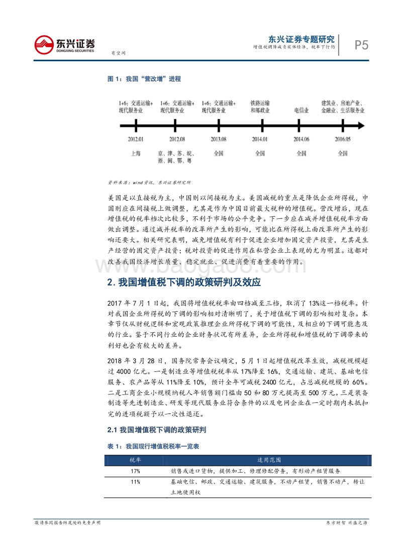 增值税下调专题研究：增值税调降减负实体经济，税率下行仍有空间.pdf_第5页