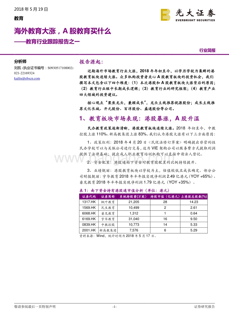 教育行业跟踪报告之一：海外教育大涨，A股教育买什么.pdf_第1页