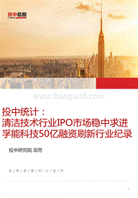 清洁技术行业IPO市场稳中求进，孚能科技50亿融资刷新行业纪录.pdf