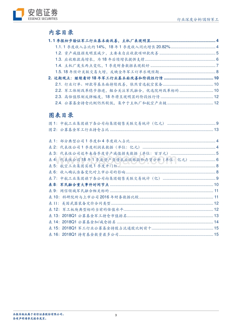 国防军工行业深度分析：一季报显示军工行业基本面改善，依旧首选航空装备.pdf_第3页