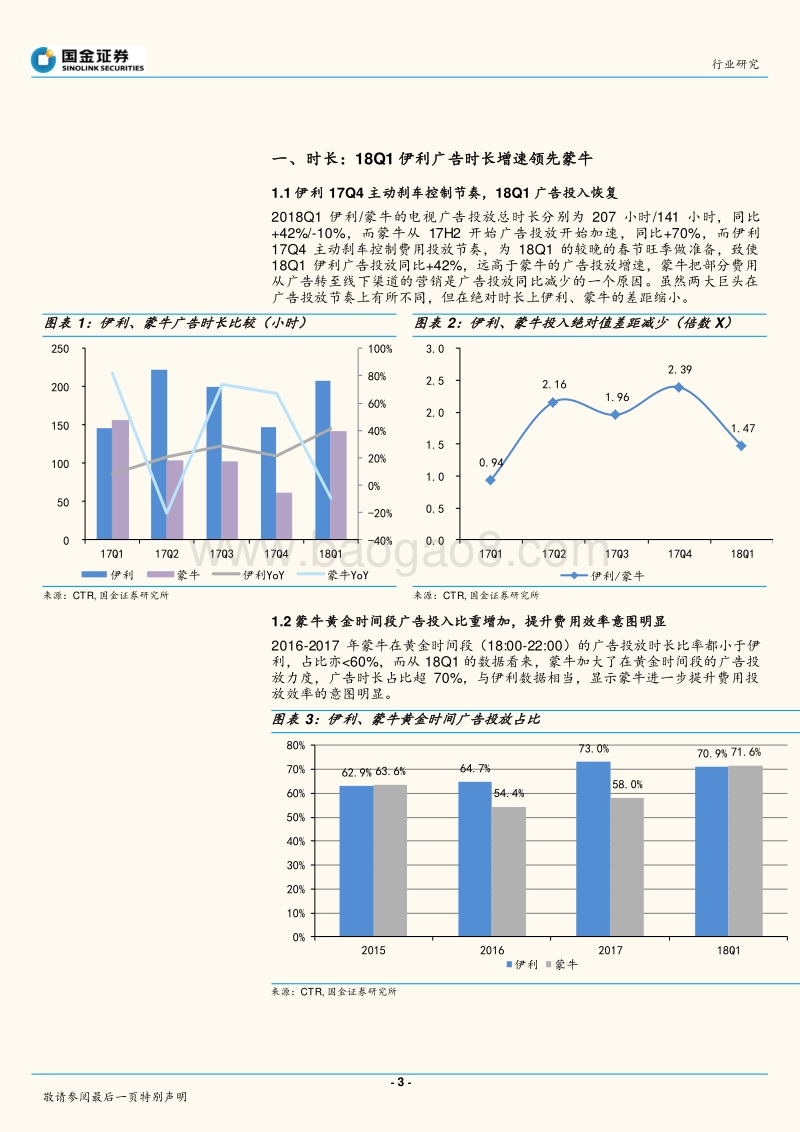 乳业行业行业研究：伊利18Q1广告投入恢复，蒙牛转战地面.pdf_第3页