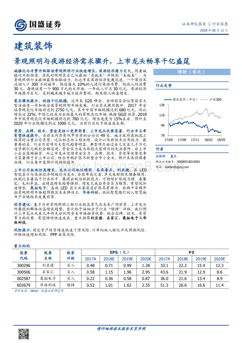 建筑装饰行业深度：景观照明与夜游经济需求骤升，上市龙头畅享千亿盛筵.pdf_第1页