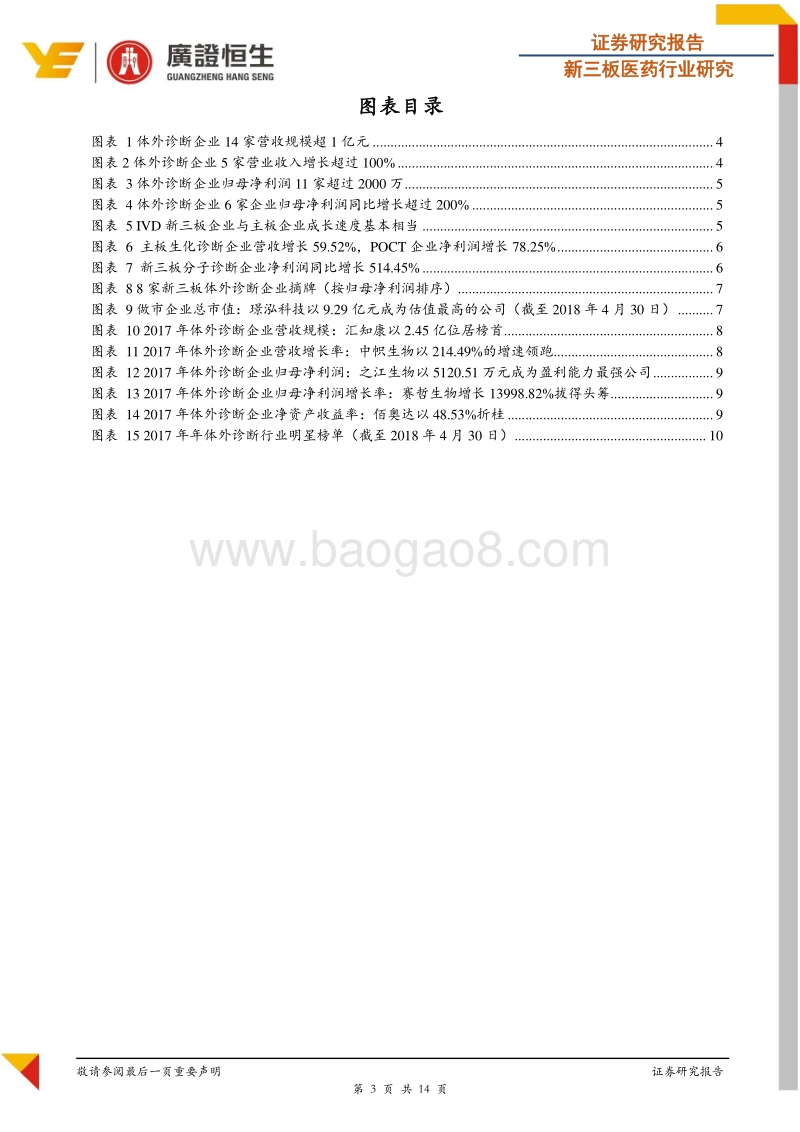 新三板体外诊断行业2017年报分析：平均净利润同比增长35.73%，分子诊断细分领域增速领跑.pdf_第3页