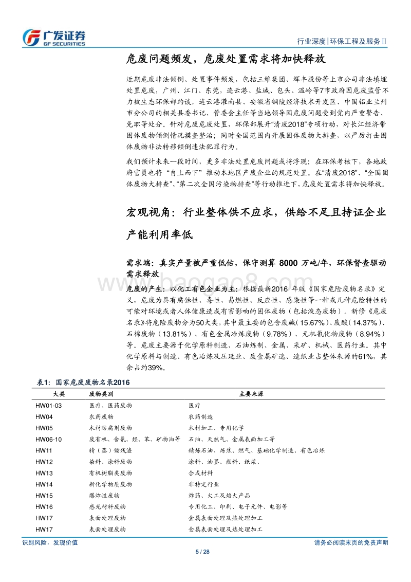 危废行业分析框架搭建：处置方式、地域分布、处置种类三重错配，加剧危废无害化供需失衡.pdf_第5页