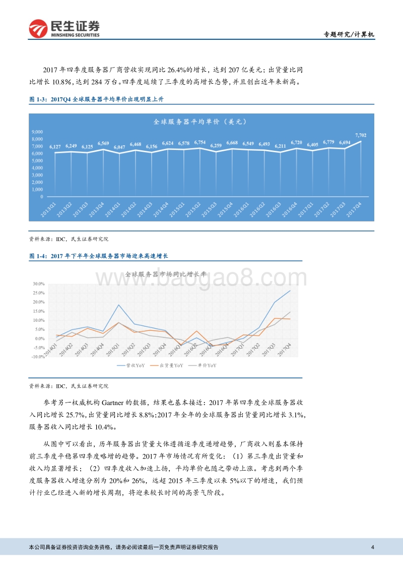 云计算专题报告之一：深析服务器数据看中国云计算正逢历史良机.pdf_第4页